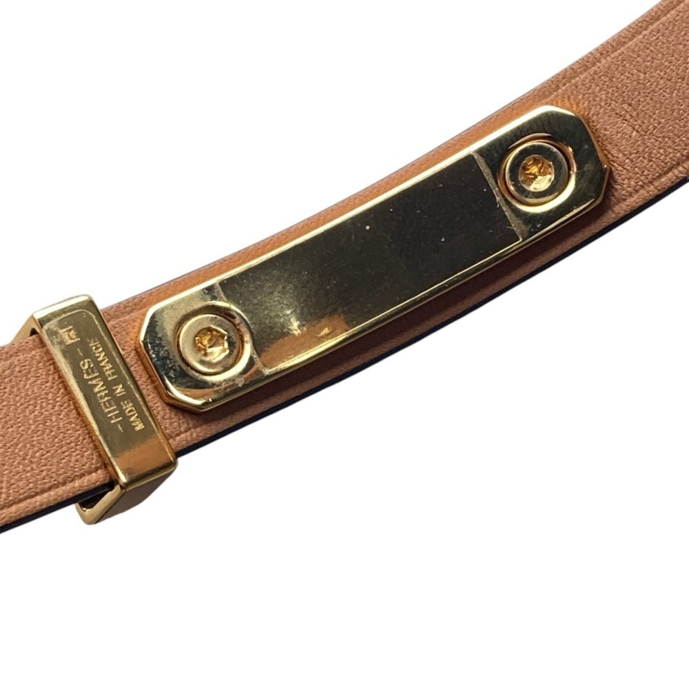 HERMES Hermes As de Coeur Heart Motif GP Leather Bracelet T2 Navy Gold Color ... - Picture 11 of 14